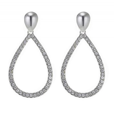 Designer silver teardrop earring